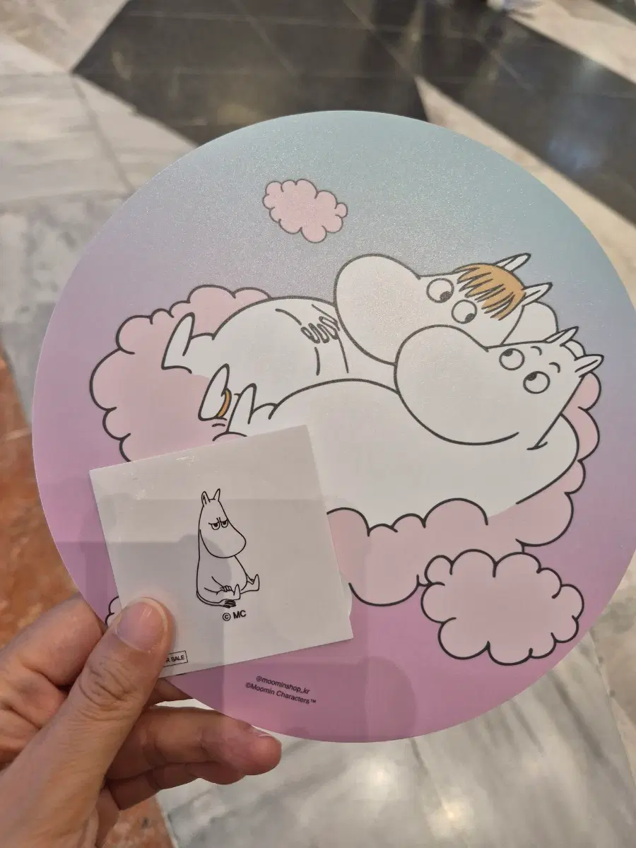 무민 부채 스티커