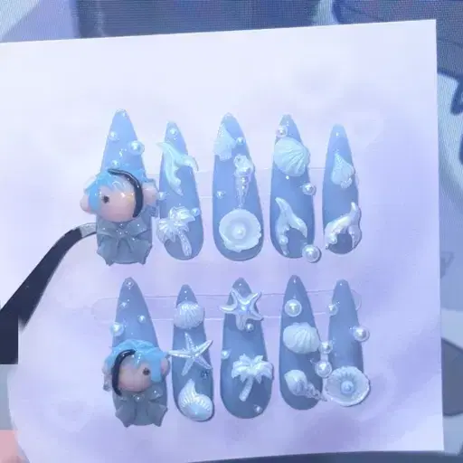 트위스테 플로이드 제이드 수제파츠 네일팁제작