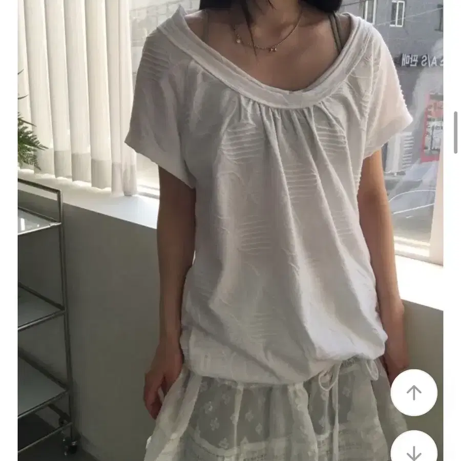 물방울 벌룬 티셔츠 모리걸