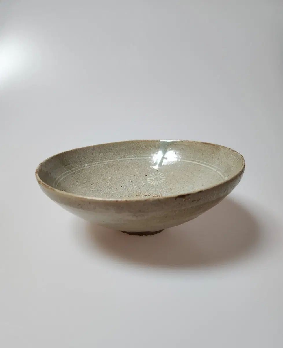 골동품 고려시대 고려청자 백상감 국화문 사발