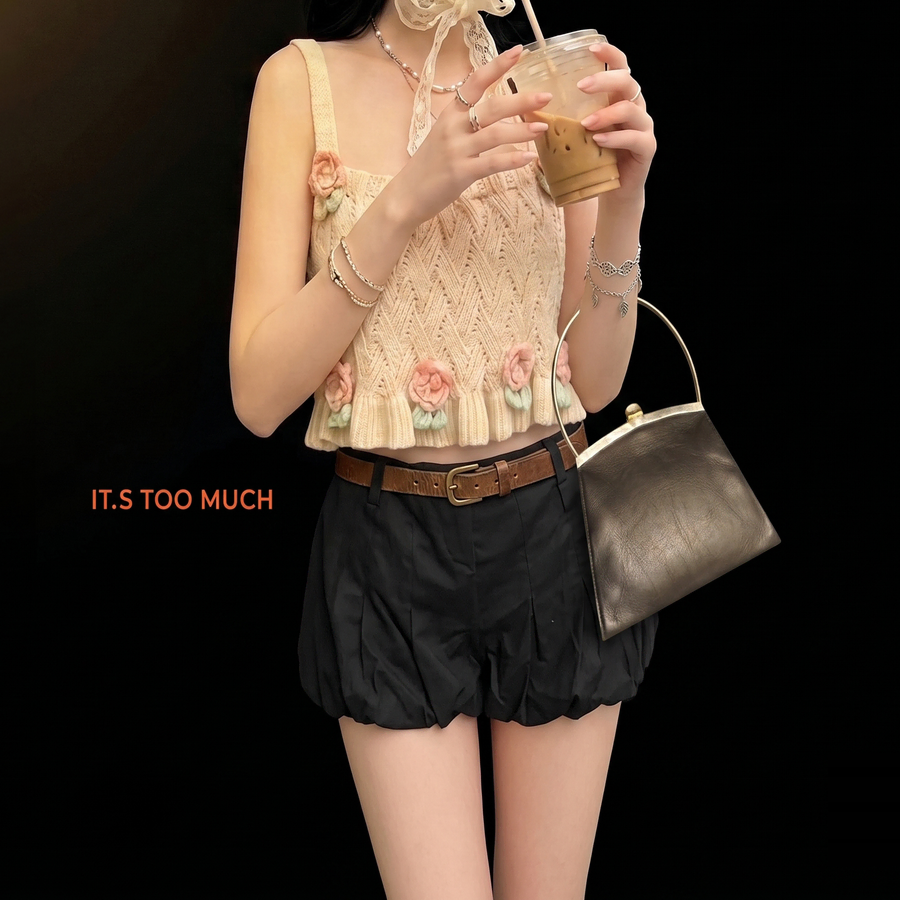 Q2054 블랙벌룬반바지 여자미니스커트 여성미니치마 주름치마 빈티지스커트 롱스커트