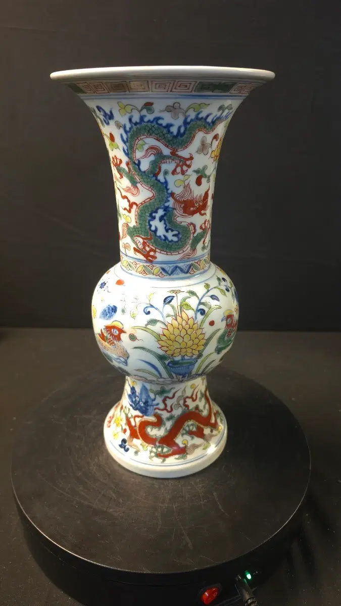 260807-3 오채 화조용문 화구병