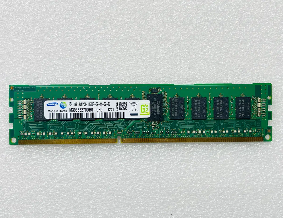삼성. 4GB 1Rx4 PC3-10600R-09-11-C2-P2