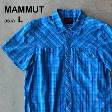 [ MAMMUT ] 마무트 L 반팔 셔츠 새상품급 아웃도어 블루 계열 체크