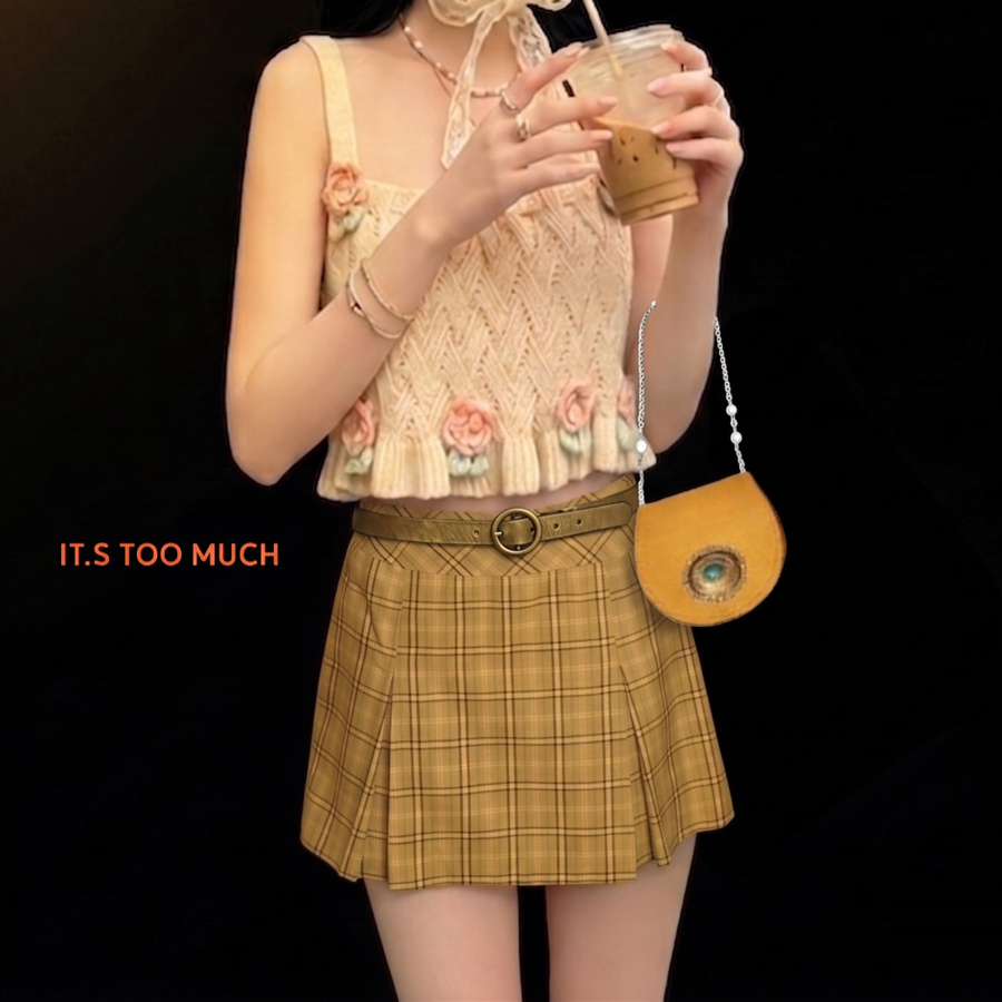 Q2093 여자미니스커트 여성미니치마 주름치마 체크치마 빈티지스커트 롱스커트 롱치마