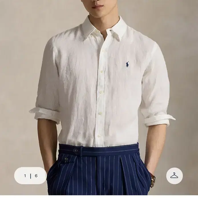 (미개봉)폴로 린넨 셔츠 화이트 XL