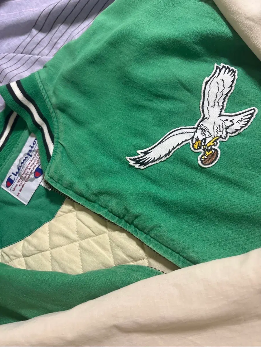 빈티지 90년대 Philadelphia Eagles 챔피언 봄버 캔버스