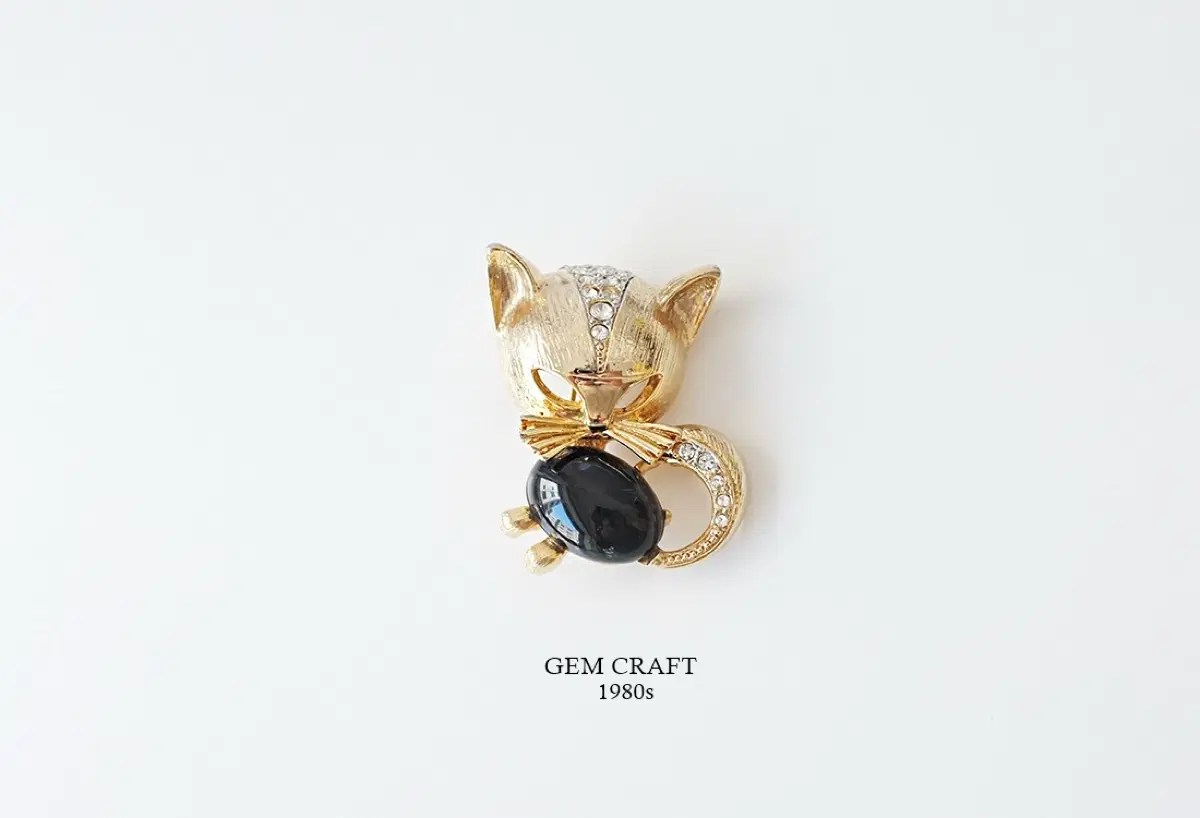 1980년대 Gem craft 고양이 빈티지브로치