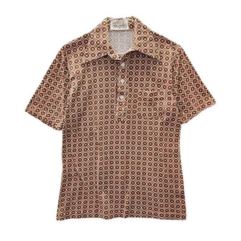 빈티지 레트로 자카드 브라운 카라티 MADE IN JAPAN
