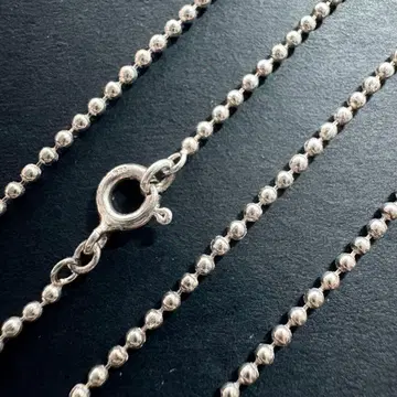 실버 925 슬림 볼 체인 목걸이 1.5mm 44cm