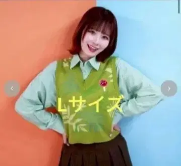 L 사이즈 아베일 니트 베스트 야기코 주토피아 닉 그린