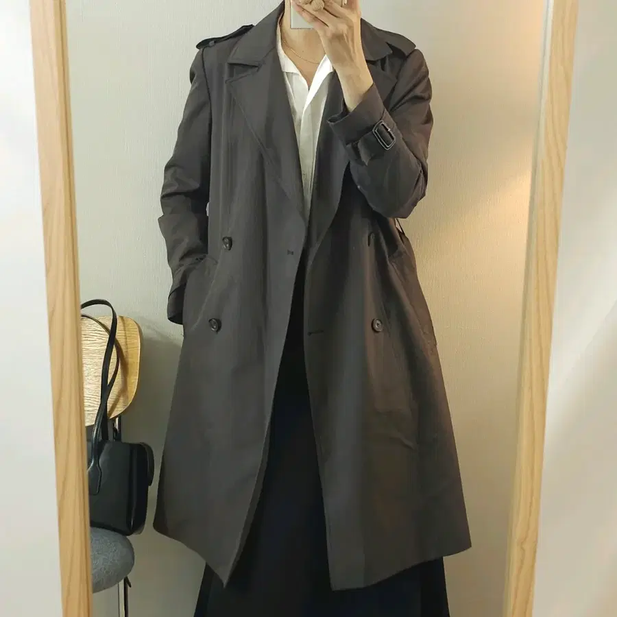 (88-90-160)더아이잗 여성 긴팔 트렌치 코트 카키브라운 W4694