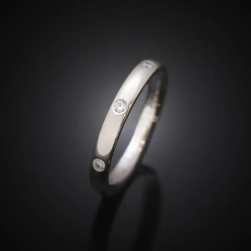 (정품)반클리프앤아펠 땅뜨레망 에또왈 웨딩밴드 플래티늄 다이아3P 47호 2.5mm