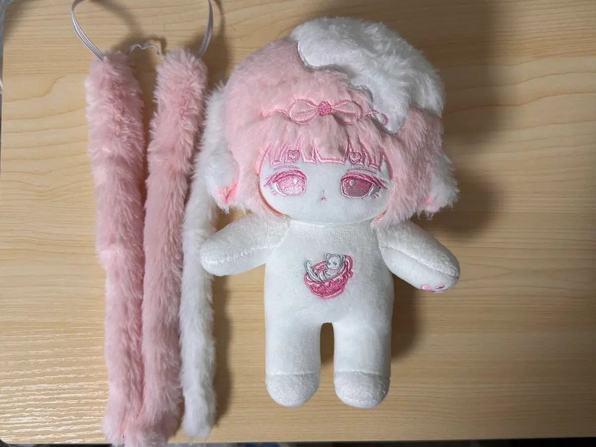 일괄) 딸기냐이 무속성 솜인형 20cm 20깅 옷 키치큐컴버 오버프리즘 화이트핑크, 핑크