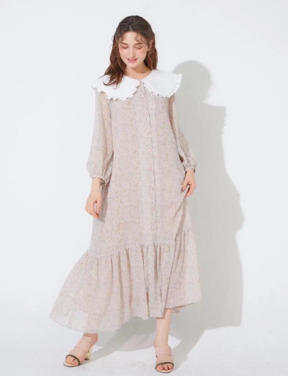 카티아조 와이드카라 쉬폰 롱원피스