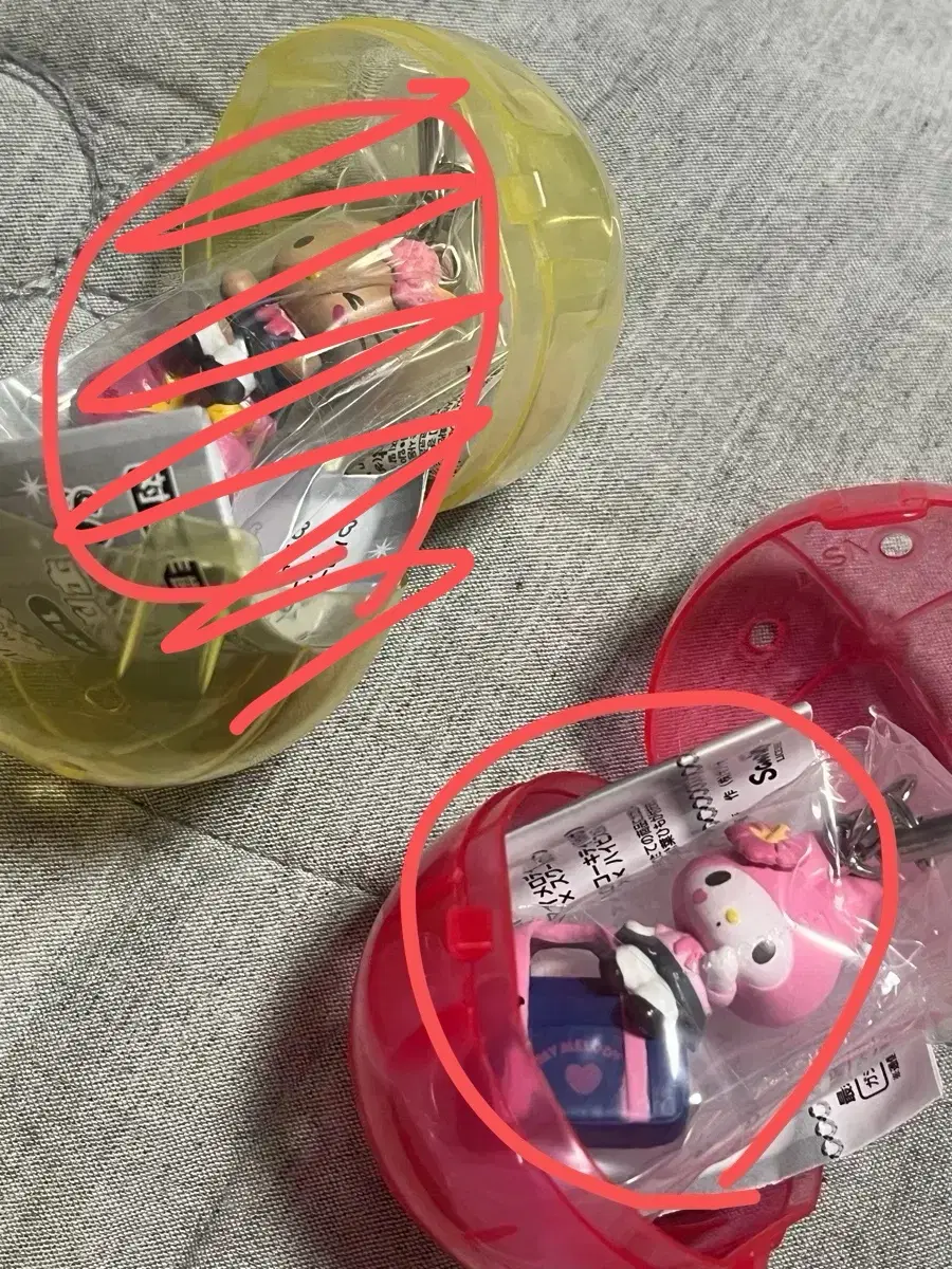산리오 캐릭터즈 갸루 키링 가챠 핸드폰 스트랩 헤이세이 마멜 마이멜로디