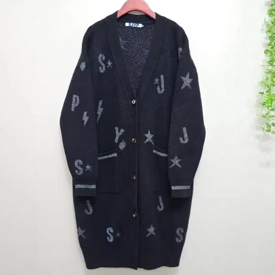 SJYP 20'FW 패턴 울 롱 가디건