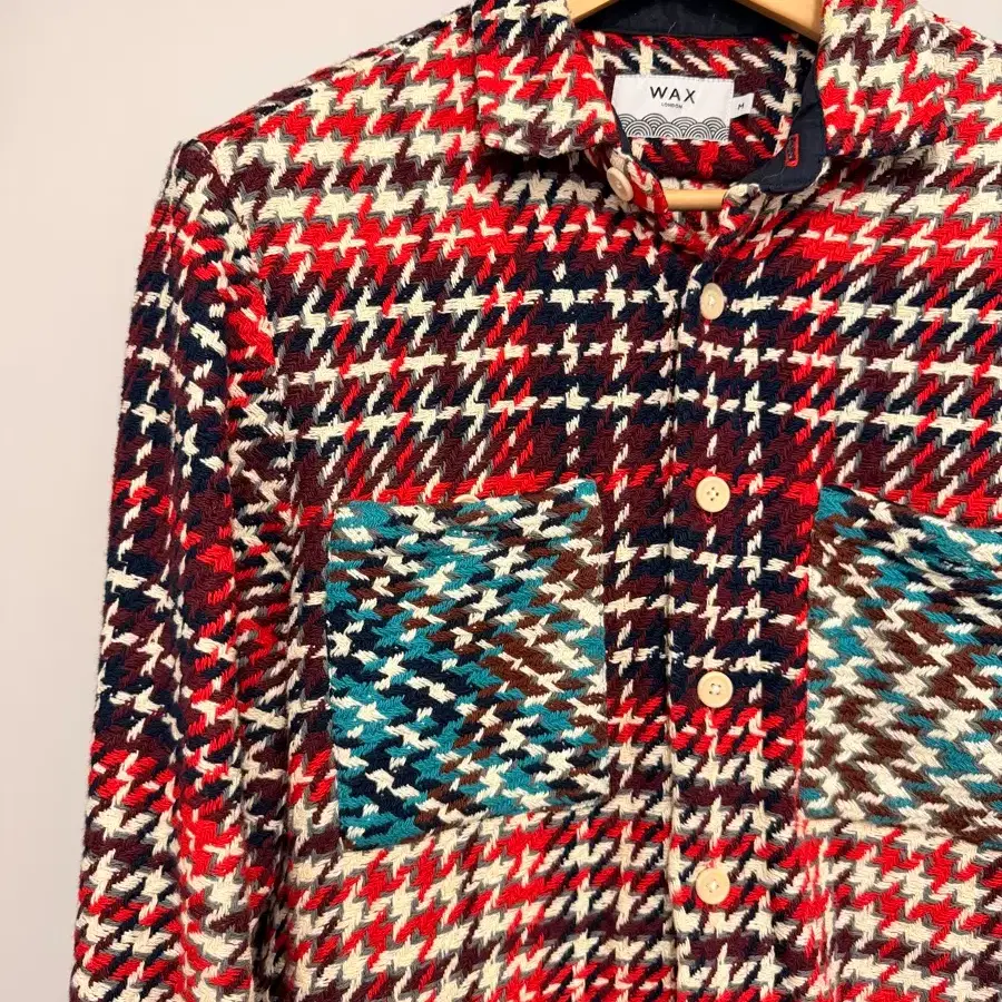 왁스런던(Wax London) Whiting Overshirt 100%면 니트 셔츠 M