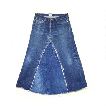 A.P.C. GREEN DOOR 커스텀 롱 데님 스커트 리메이크