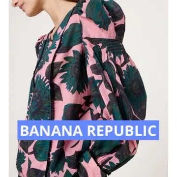 BANANA REPUBLIC 보태니컬 무늬 상의 M 핑크