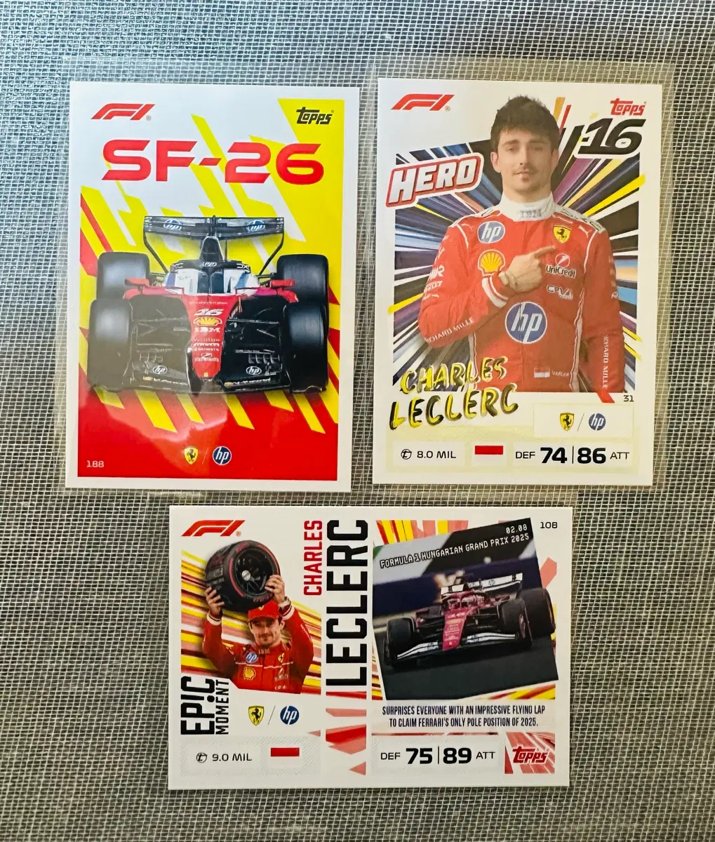 2026 F1 탑스 터보 어택 샤를 르클레르 카드 일괄