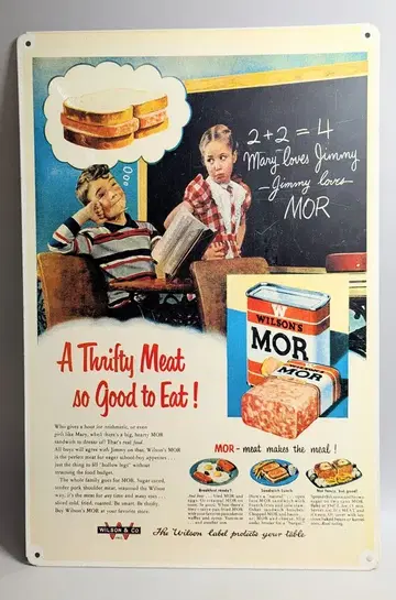 WILSON & CO 양철 간판 WILSON'S MOR Meat