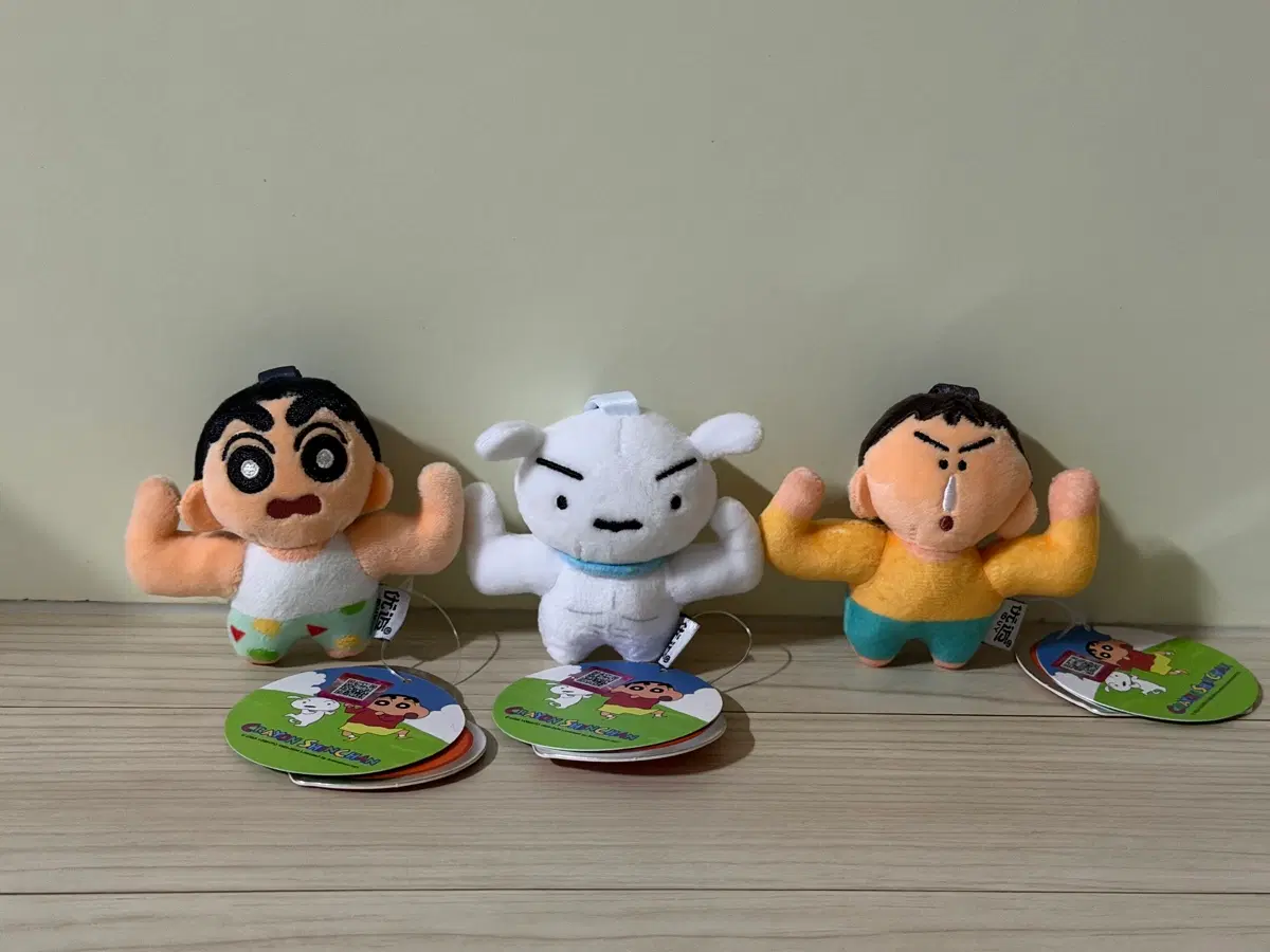 [일괄] 크레용신짱 근육맨 짱구 흰둥이 맹구 인형 키링 세트