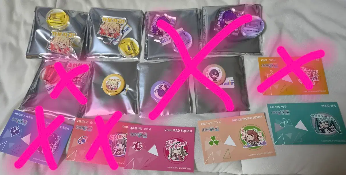 프로세카 한국굿즈 사키 아크릴스탠드 캔뱃지 사키 특전 코하네 미노리 미쿠