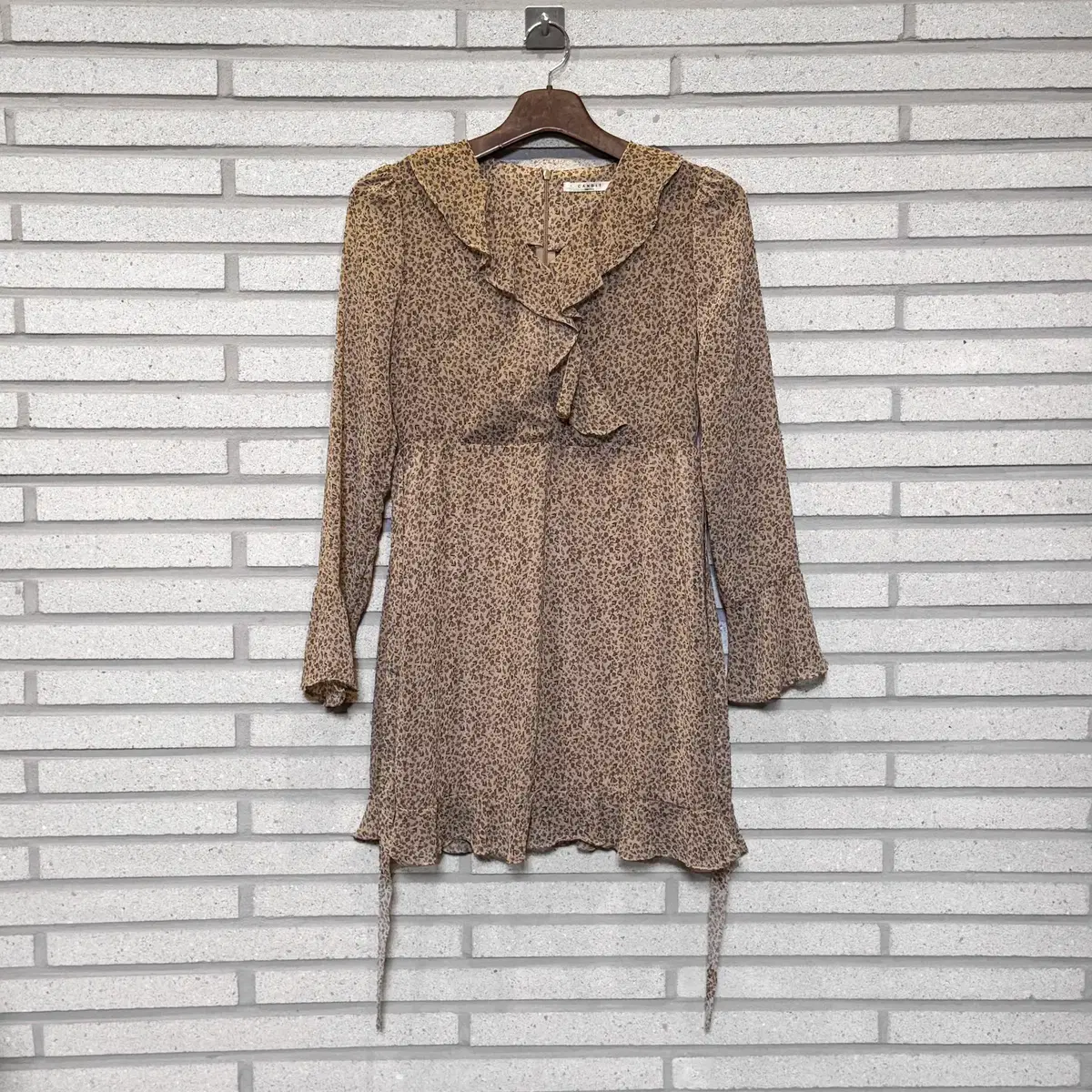 JPN VINTAGE 블라우스 원피스 셔링 플라워 프린팅 디테일