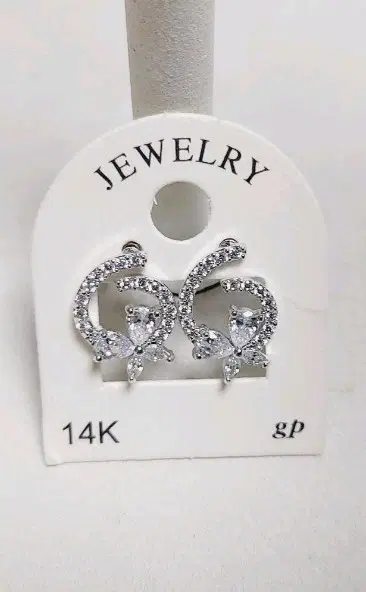 14k 골도 도금 큐빅 귀걸이
