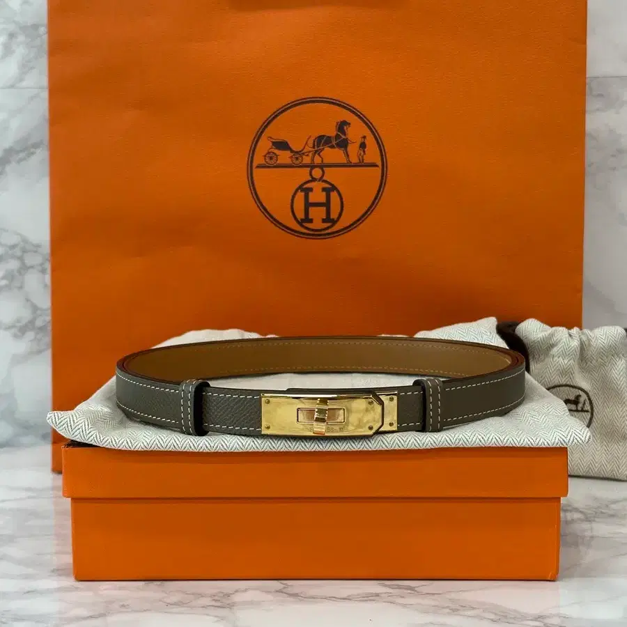 에르메스 켈리 벨트 에토프 로즈골드 앱송 18mm H069853CD18