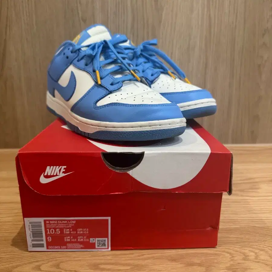 나이키W dunk low sail/coast university gold