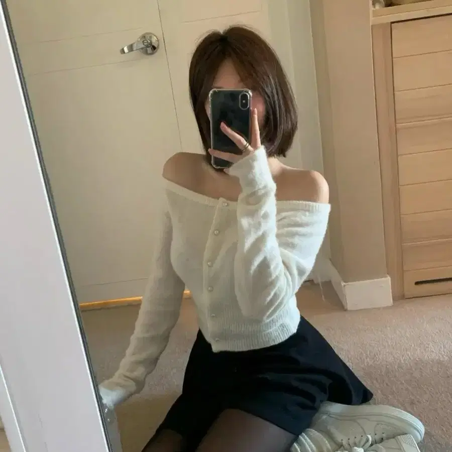 소버샵 알파카 펄 가디건