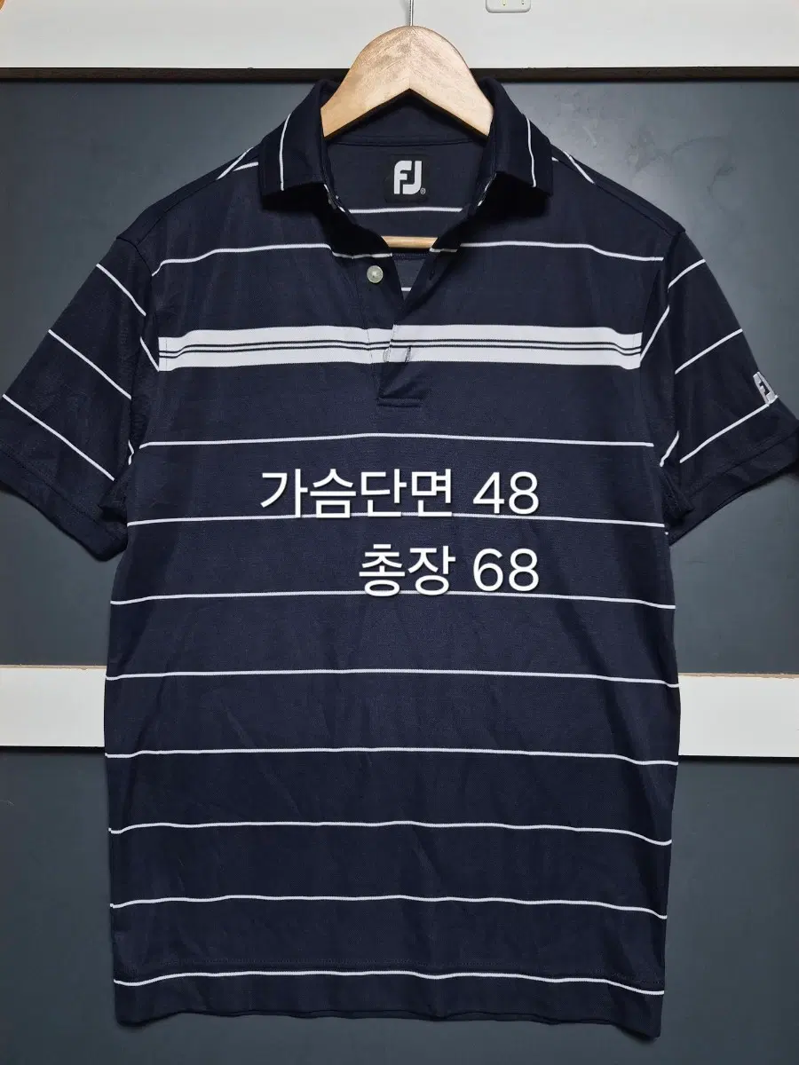 FJ 남성 골프웨어 피케 반팔 티셔츠 네이비 스트라이프