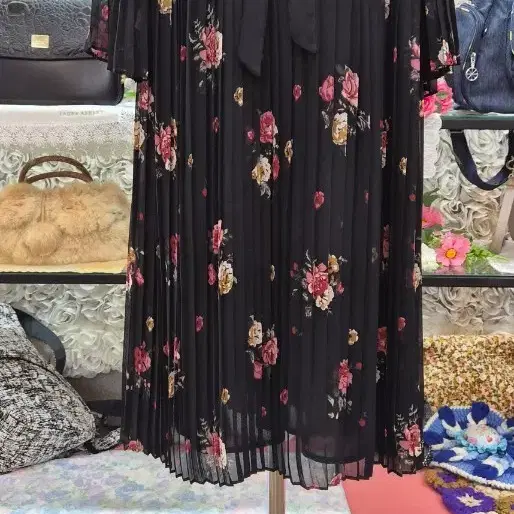 ZARA 자라 쉬폰 플리츠 점프수트 44 55