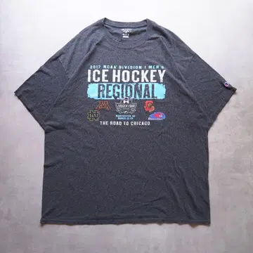 Champion NCAA 아이스하키 셔츠 2XL 그레이 칼리지T