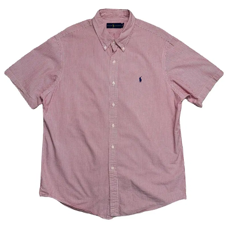 POLO RALPH LAUREN 클래식 시어서커 스트라이프 반팔 셔츠 XL