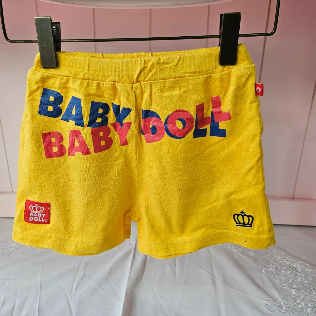 100 BABYDOLL 아동 숏팬츠 옐로우