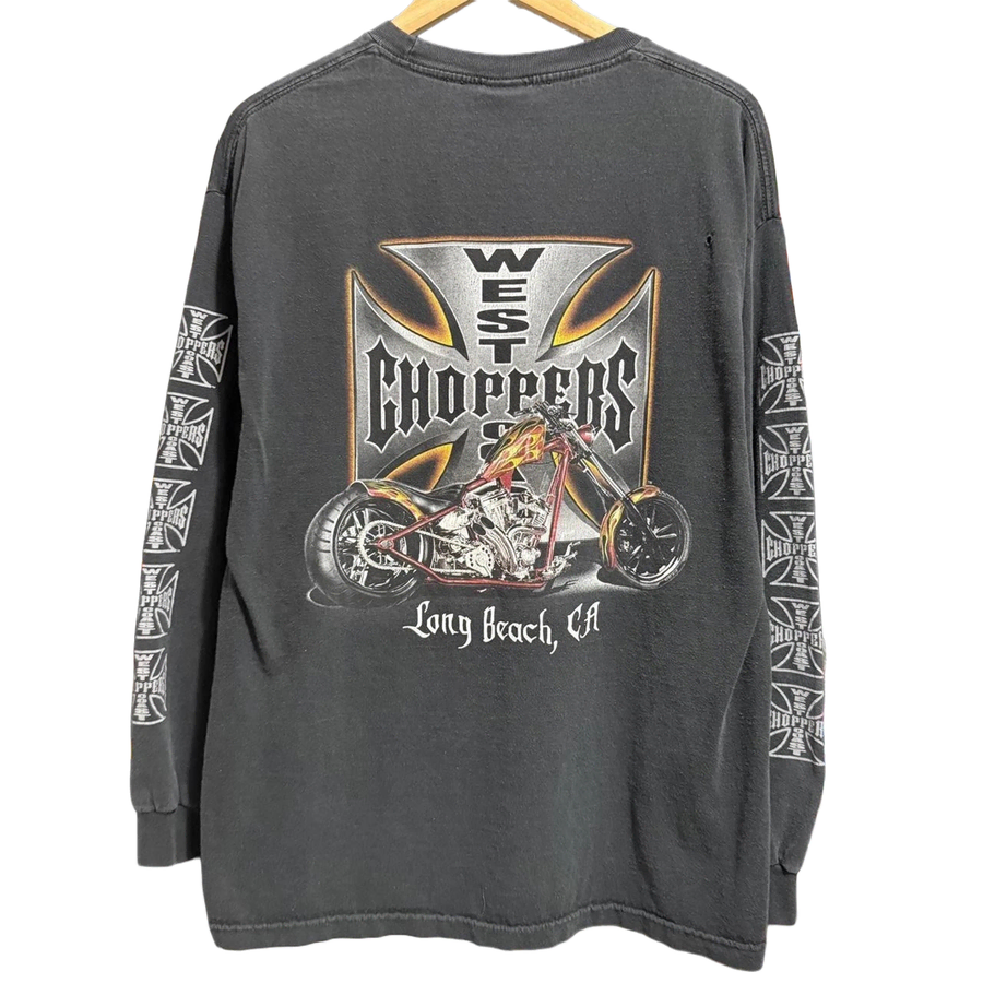00s 웨스트코스트차퍼스 클래식 아이언 크로스 초퍼 바이크 멀티 로고 롱슬리브