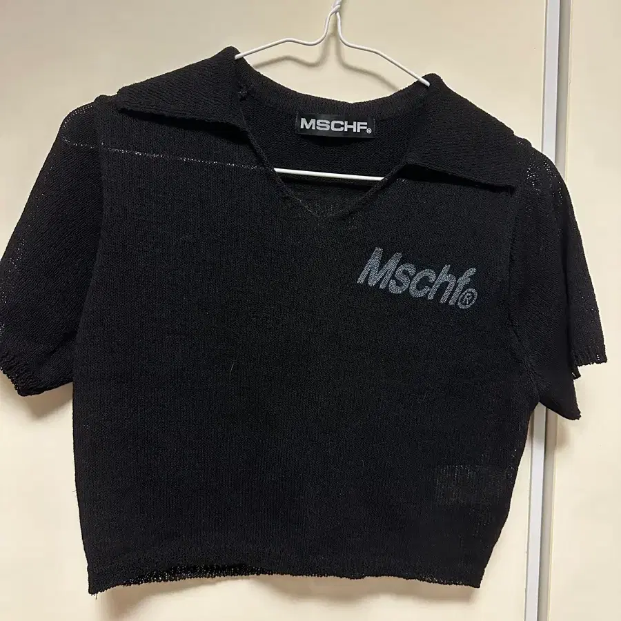 미스치프 MSCHF 반팔 니트 카라 탑 s