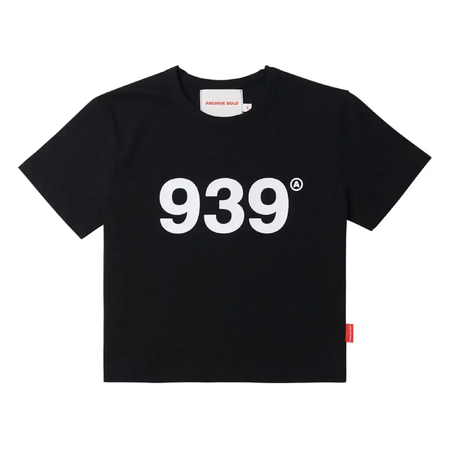 아카이브볼드 939 크롭 반팔티 블랙