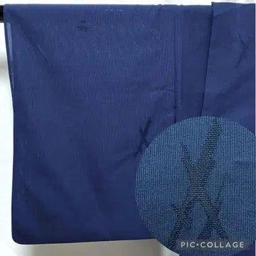 b936 순수 실크 여름용 이로무지 시스루 패턴 네이비 계열 기모노