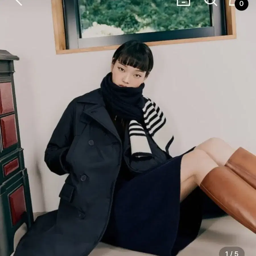 빈폴 레이디스 네이비 더블 피코트 구스다운 점퍼/M