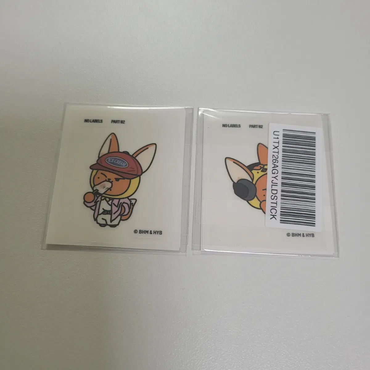 (미개봉. 2개=1set)투바투 연준 럭드 띠부씰 YEONJUN NO LABELS: PART 02 LUCKY DRAW 뿔바투 황춘 띠부띠부씰 스티커