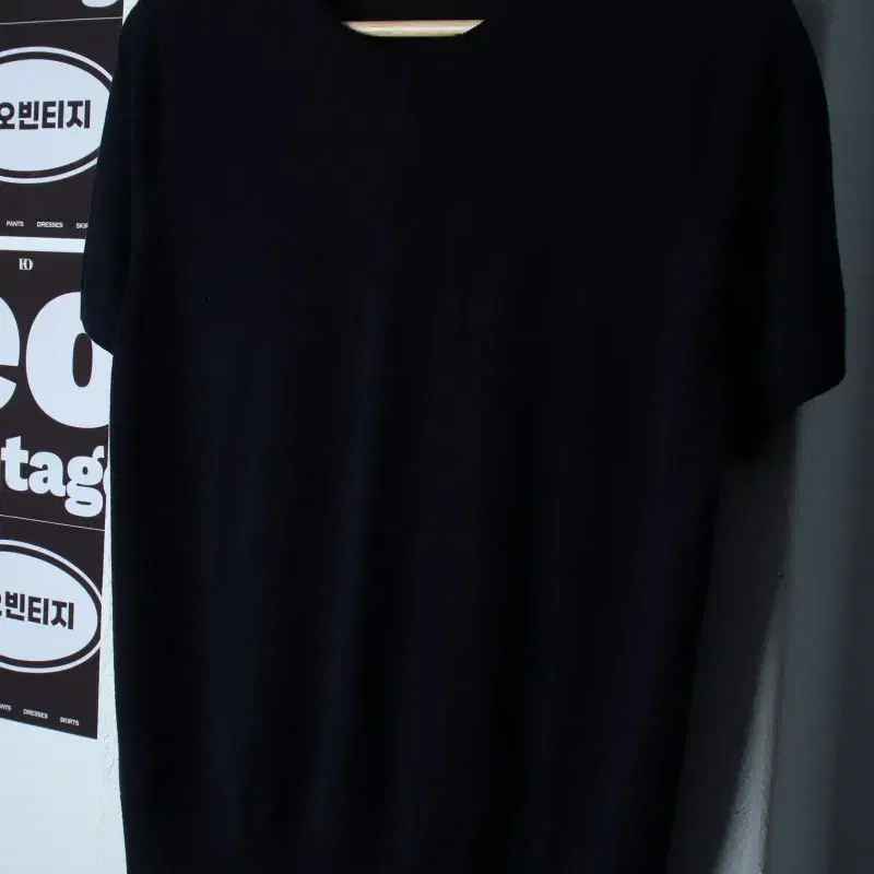W(XL) 유니클로 반팔 티셔츠 니트 무지 네이비 울-H36439