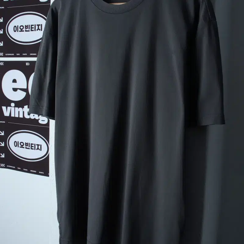 (XL-2XL) 엘무드 반팔 티셔츠 차콜 무지 기본-H36440