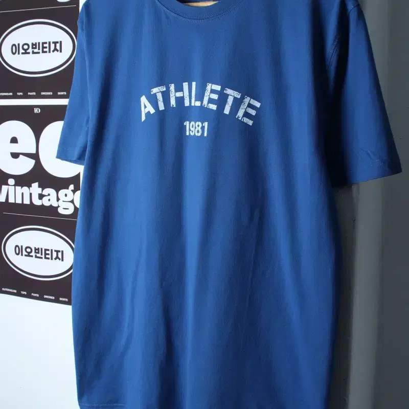 (L-XL) 지오다노 반팔 티셔츠 레터링 블루 아메카지-H36481