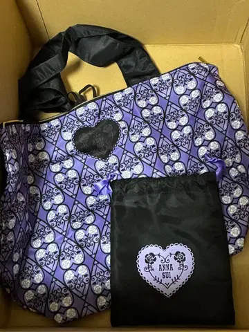 [새상품급] ANNA SUI 토트백 에코백 복조리 파우치 포함 보라색