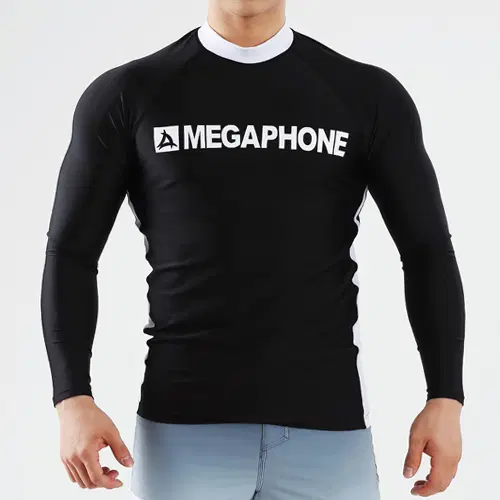 [새상품] 메가폰 워터스포츠 M사이즈 BASIC MEN RASH GUARD-BLACK