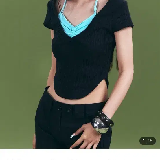 플리즈노팔로우 Zeline Layered Short Sleeve Top 민트